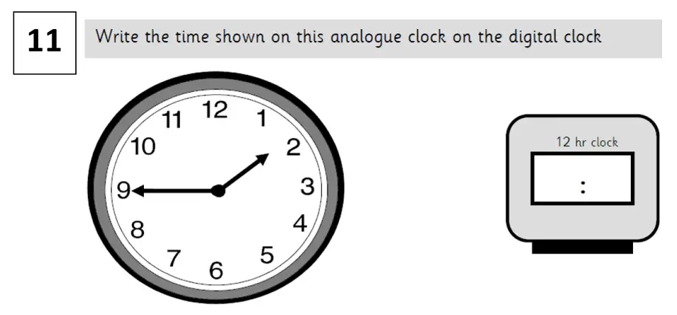 Question 11 - North London Collegiate Junior School – 7 Plus Maths Sample paper 2018