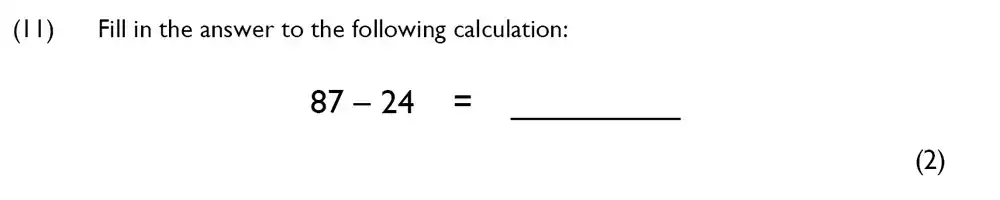 Question 11 - Westminster Cathedral Choir School – 7 Plus Specimen Maths Paper