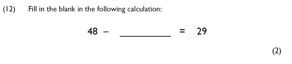 Question 12 - Westminster Cathedral Choir School – 7 Plus Specimen Maths Paper