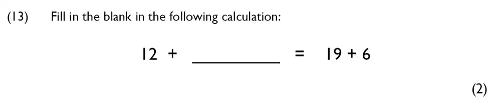 Question 13 - Westminster Cathedral Choir School – 7 Plus Specimen Maths Paper