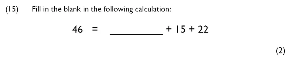 Question 15 - Westminster Cathedral Choir School – 7 Plus Specimen Maths Paper
