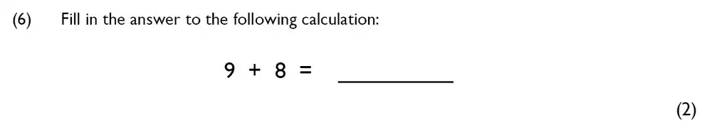 Question 06 - Westminster Cathedral Choir School – 7 Plus Specimen Maths Paper