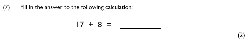 Question 07 - Westminster Cathedral Choir School – 7 Plus Specimen Maths Paper