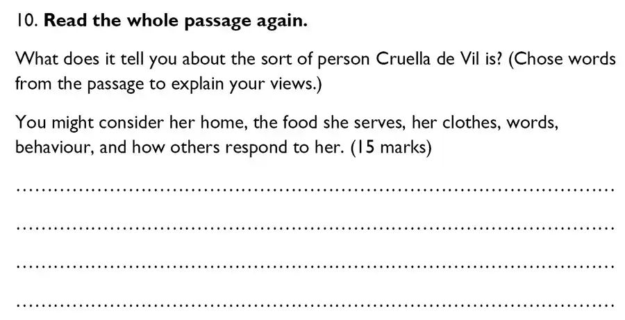 Question 10 - Westminster Cathedral Choir School – 7 Plus Specimen English Paper