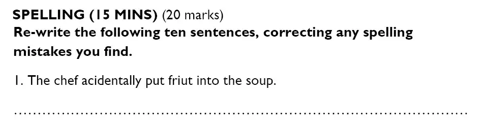 Question 12 - Westminster Cathedral Choir School – 7 Plus Specimen English Paper