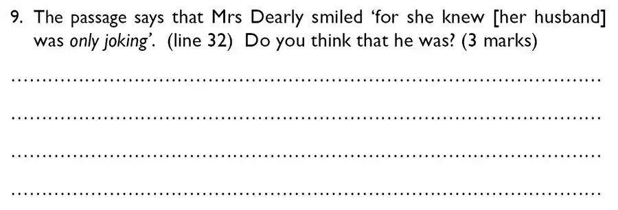 Question 09 - Westminster Cathedral Choir School – 7 Plus Specimen English Paper