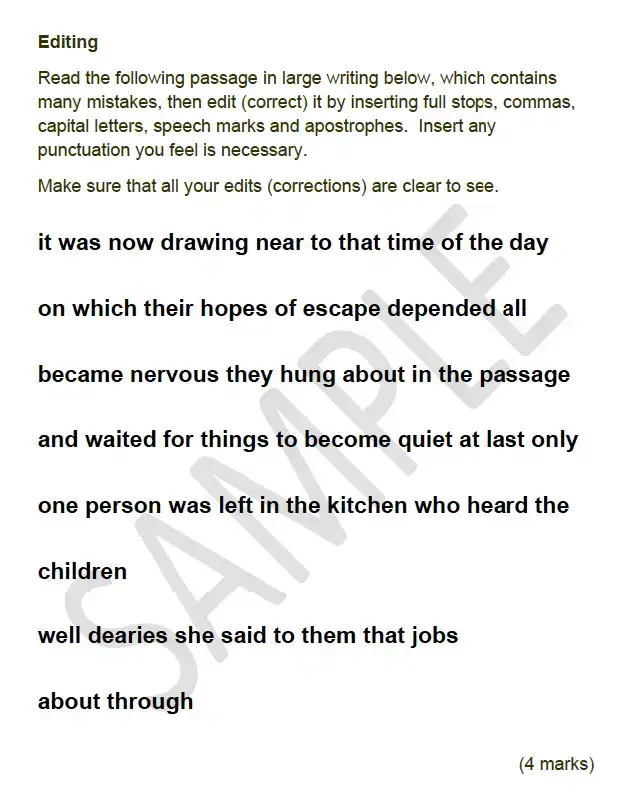 Question School - Alleyn’s School – 9 Plus English Sample Paper 2
