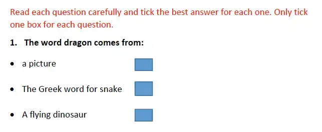 Question College - Dulwich College – 8 Plus English Sample Questions
