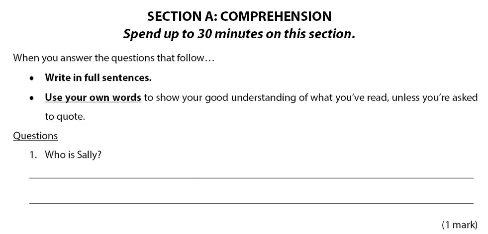 Question School - Emanuel School – 10 Plus English Entrance Exam 2011