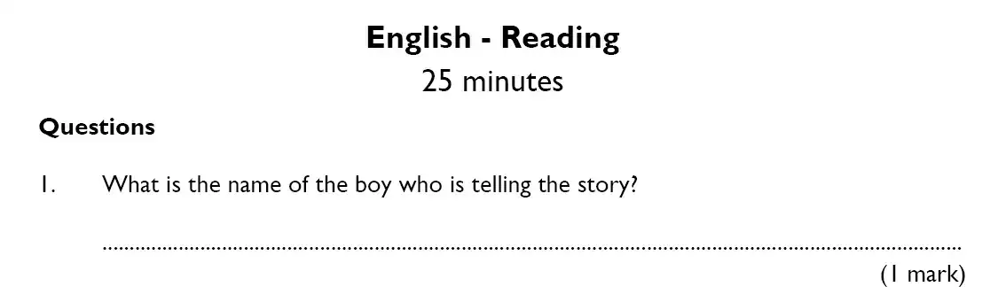 Question College - King’s College School – 10 Plus English Reading Specimen Paper 2015