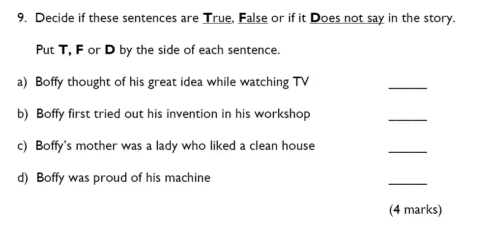 Question College - King’s College School – 8 Plus English Specimen Paper