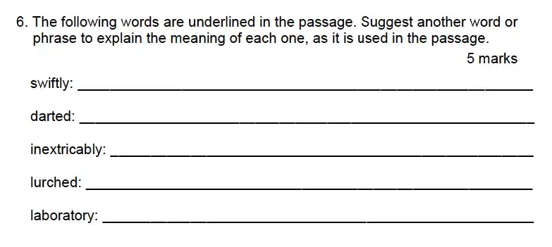 Question Grammar - Leicester Grammar School – 10 Plus English Specimen Paper