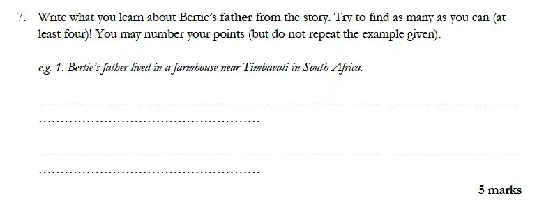 Question College - Magdalen College School – 8 Plus English Exam Paper