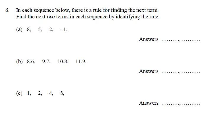 Question 10 - Oundle School – 9 Plus Maths Practice Paper 2014