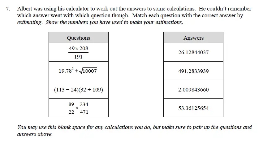 Question 11 - Oundle School – 9 Plus Maths Practice Paper 2014