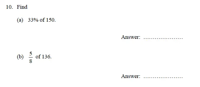 Question 14 - Oundle School – 9 Plus Maths Practice Paper 2014