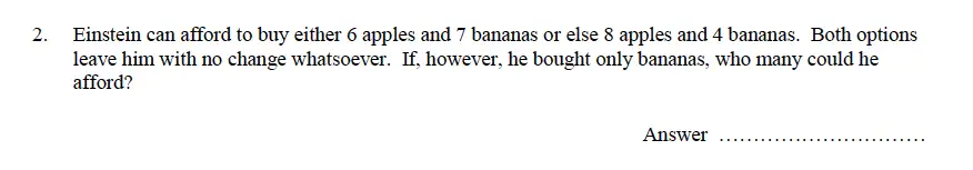 Question 24 - Oundle School – 9 Plus Maths Practice Paper 2014