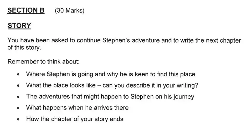 Writing task School - Solihull School – 10 Plus English Sample Paper 1