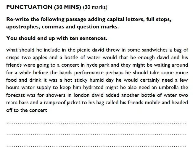 Question Cathedral - Westminster Cathedral Choir School – 8 Plus Specimen English Paper 1