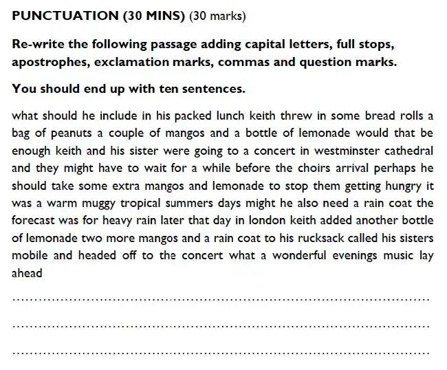 Question Cathedral - Westminster Cathedral Choir School – 8 Plus Specimen English Paper 2