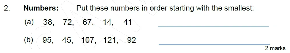 Question 02 - Stephen Perse School 7 Plus Maths 2026 Entrance Paper 1