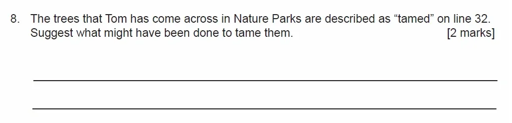 Question 08 - Manchestor Grammar School - 11 Plus English Comprehension Entrance Examination - 2020