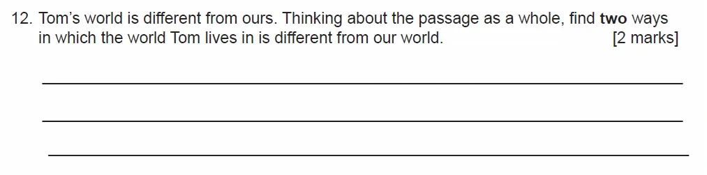 Question 12 - Manchestor Grammar School - 11 Plus English Comprehension Entrance Examination - 2020