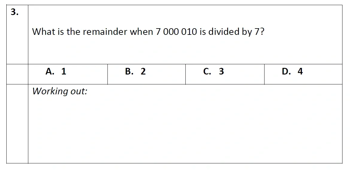 Question 03 - Eltham College - 11 Plus Maths Entrance Exam Paper - 2020