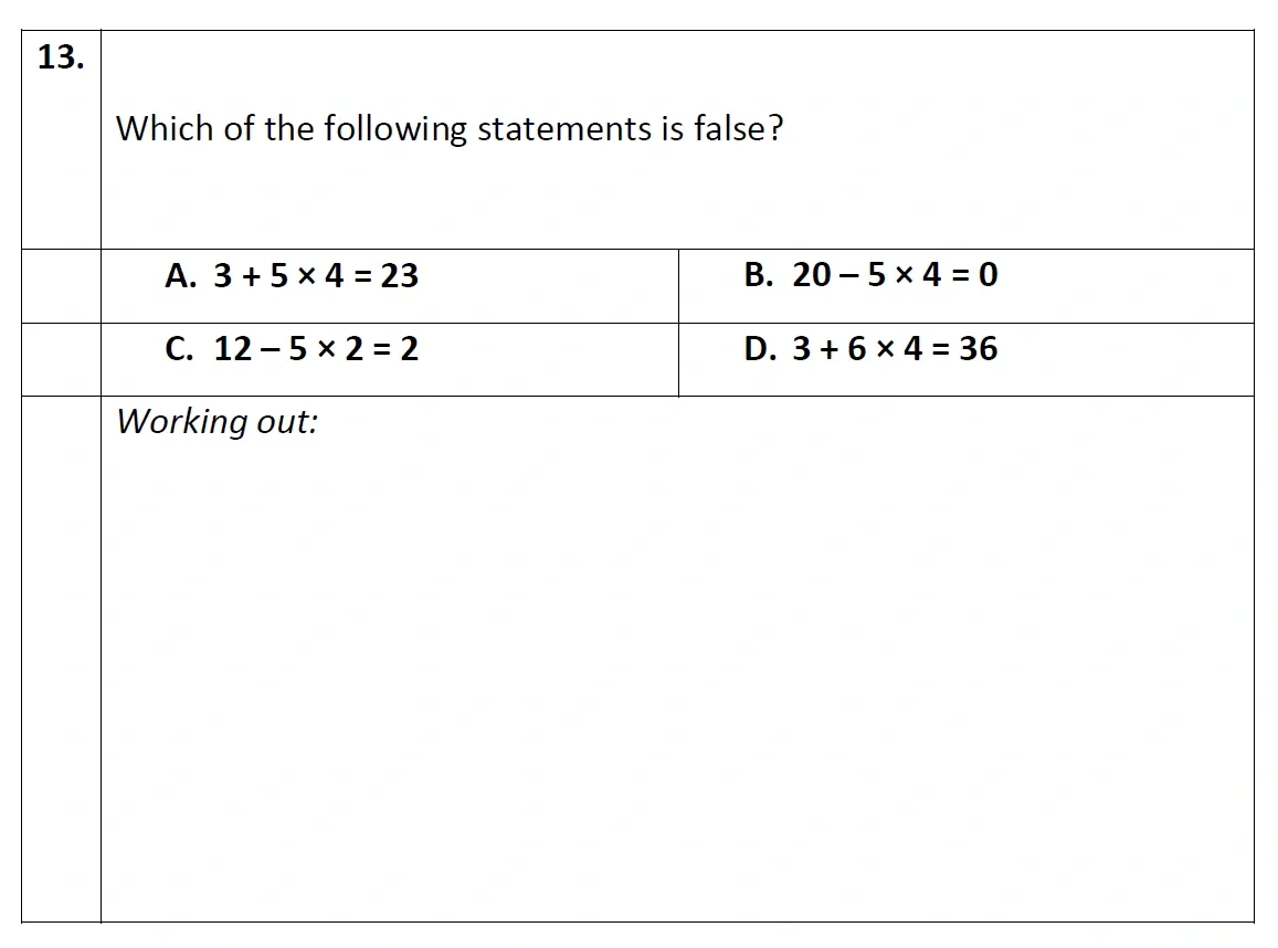 Question 13 - Eltham College - 11 Plus Maths Entrance Exam Paper - 2020