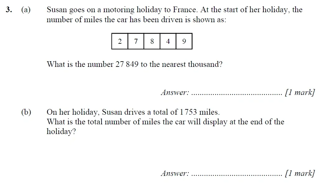 Question 03 - Merchant Taylors School - 11+ Maths Specimen Paper 1 - 2025