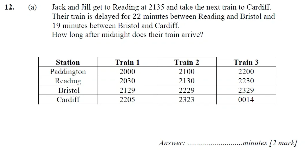 Question 12(a) - Merchant Taylors School - 11+ Maths Specimen Paper 1 - 2025
