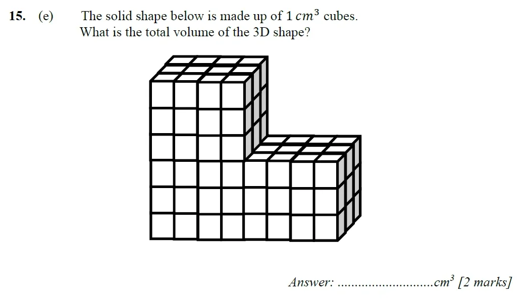 Question 15(e) - Merchant Taylors School - 11+ Maths Specimen Paper 1 - 2025