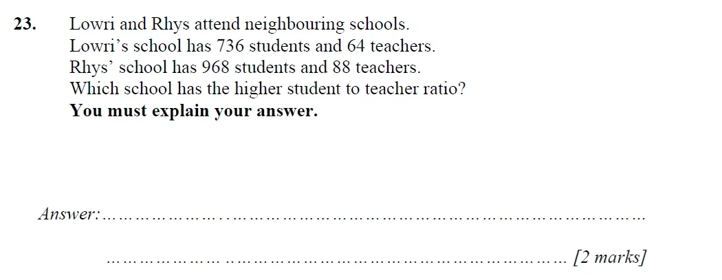 Question 23 - Merchant Taylors School - 11+ Exam Maths Specimen Paper 1 - 2026