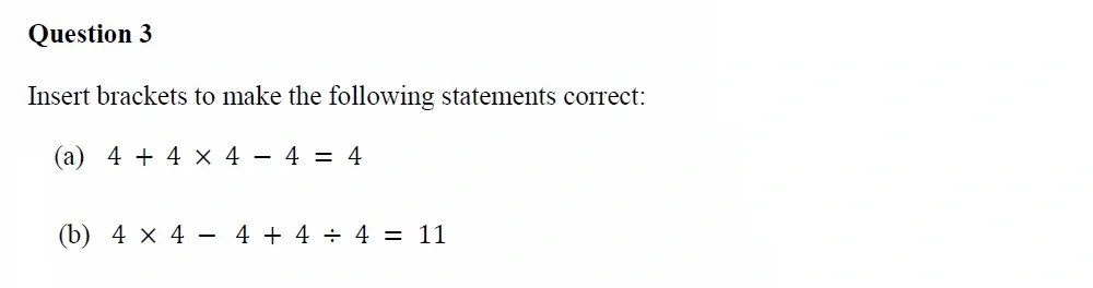 Question 03 - Oundle School - 11 Plus Maths Junior Entrance Exam - 2023