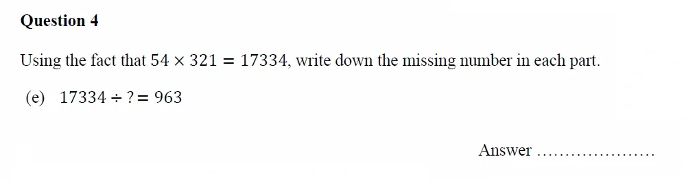 Question 04(e) - Oundle School - 11 Plus Maths Junior Entrance Exam - 2023