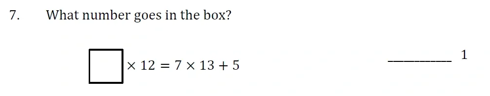 Question 07 - Withington Girls School - 11+ Maths Entrance Paper - 2022