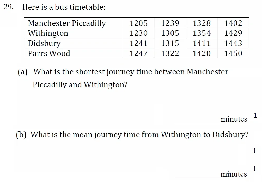Question 29 - Withington Girls School - 11+ Maths Entrance Paper - 2022
