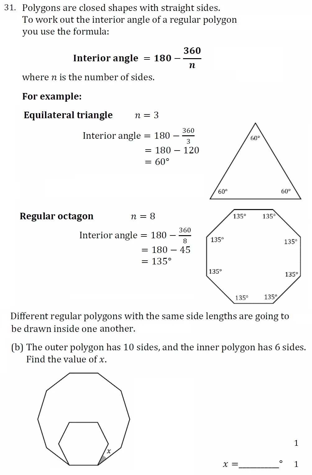 Question 31(b) - Withington Girls School - 11+ Maths Entrance Paper - 2022