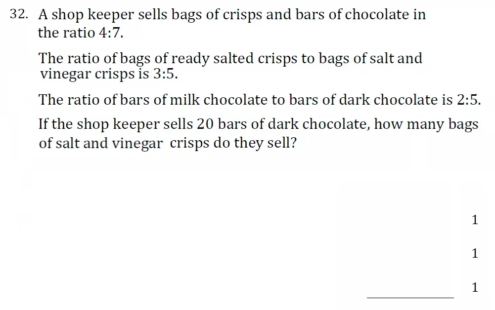 Question 32 - Withington Girls School - 11+ Maths Entrance Paper - 2022