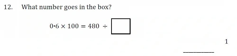 Question 12 - Withington Girls School - 11+ Maths Entrance Paper - 2024