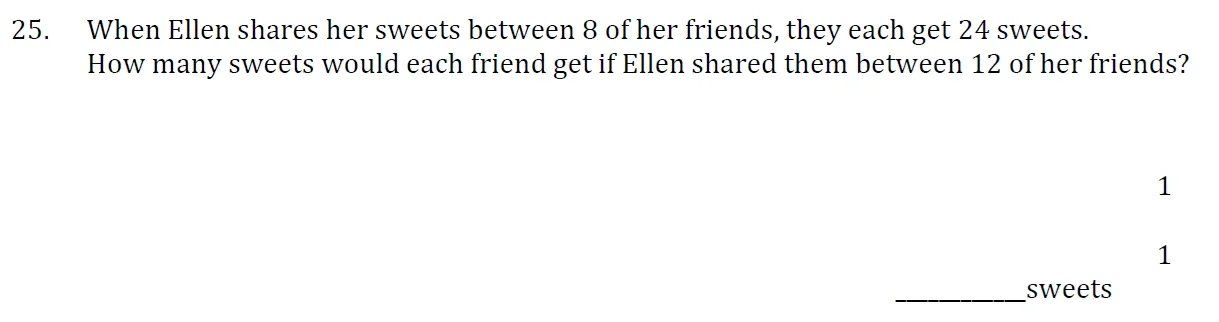 Question 25 - Withington Girls School - 11+ Maths Entrance Paper - 2024