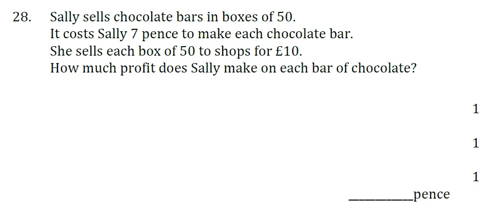 Question 28 - Withington Girls School - 11+ Maths Entrance Paper - 2024