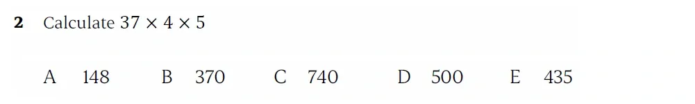 Question 02 - St Paul’s Girls School - 11+ Sample Maths Paper 1 - 2025