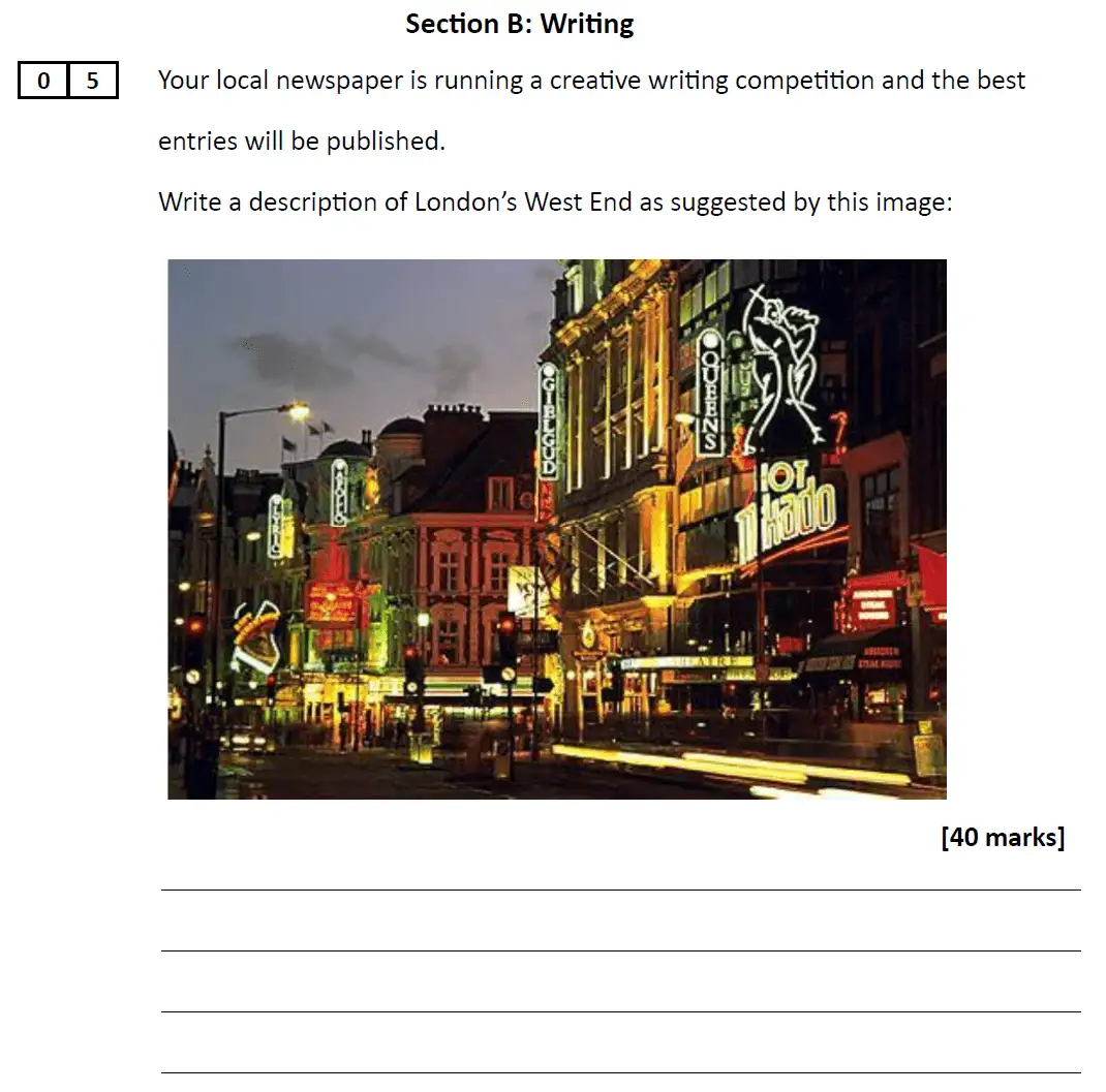 Writing task 01 - GCSE AQA English Language Predicted Paper 1