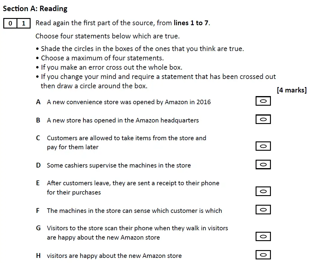Question 01 - GCSE AQA English Language Predicted Paper 2