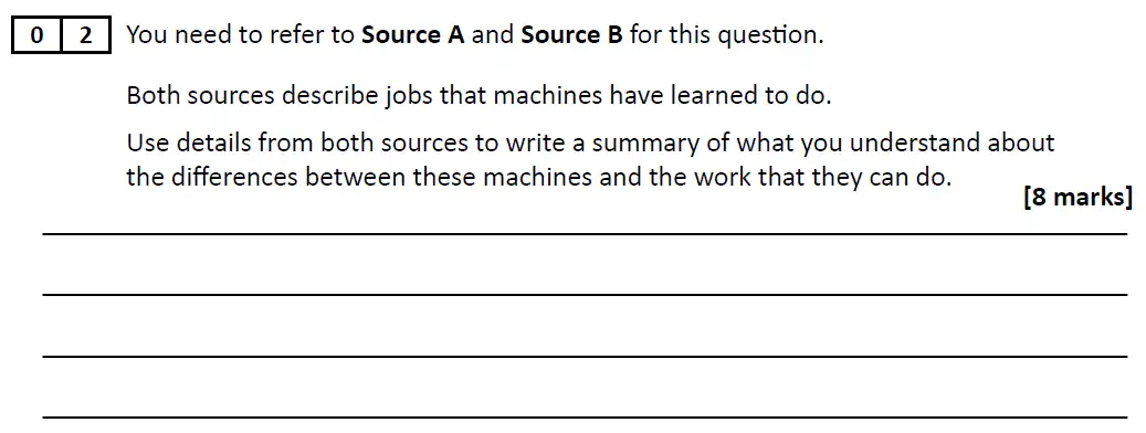 Question 02 - GCSE AQA English Language Predicted Paper 2