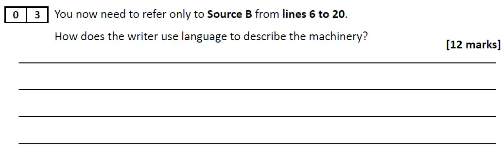 Question 03 - GCSE AQA English Language Predicted Paper 2