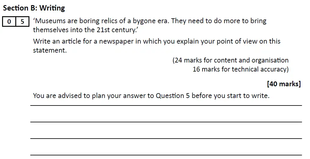 Writing task 01 - GCSE AQA English Language Predicted Paper 2