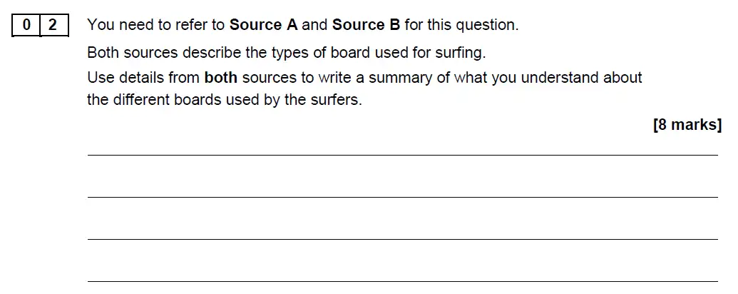 Question 02 - GCSE AQA English Language Past Paper 2 - June 2018