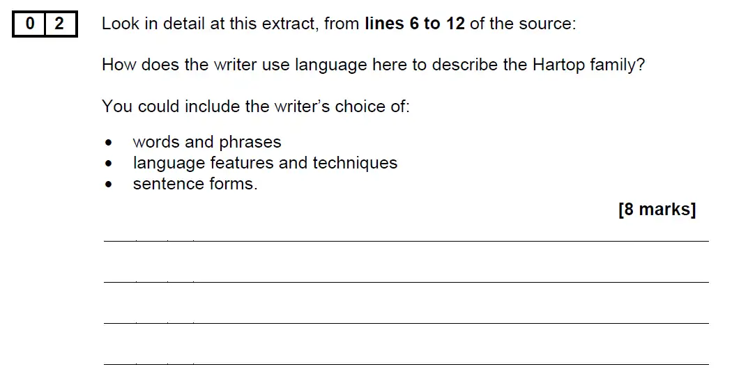 Question 02 - GCSE AQA English Language Past Paper 1 - June 2019